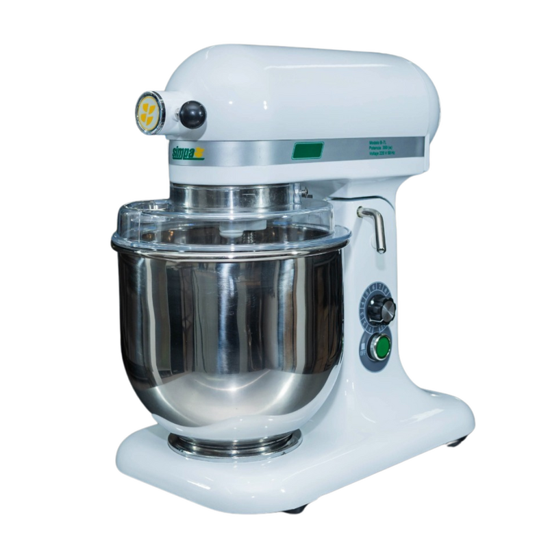 Batidora Simpa B7B
"• Incluye: Batidor, amasador y mezclador
• Batea y accesorios de acero inoxidable.
• Capacidad 7 lts
• Máximo amasado 0.6 kg harina
• Velocidad: 80 – 680 rpm
• Monofasica
• Peso 20 kgs

"Ancho: 24 cm Alto: 43 cm Profundidad: 39 cm
