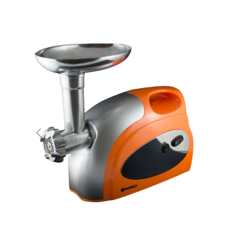 Picadora de carne Suzika
"•3 cuchillas de corte(Fino, medio y grueso)
•Bandeja de entrada
• Accesorio para presionar
• Botón desbloqueo"