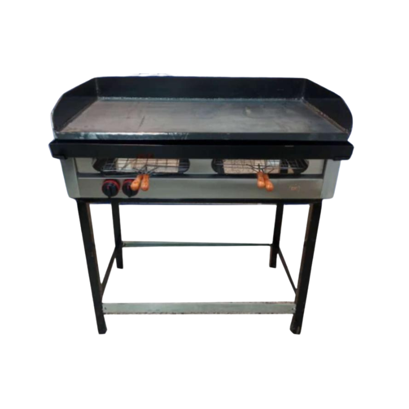 Lomitera 1000 GC
"• Plancha lisa 70 mm espesor.
• Grasero incluido.
• Pinzas para tostados
• 2 Robinetes
• 6 Quemadores tubulares
" Ancho: 1 mts Alto: 5cm Profundidad: 60 cm