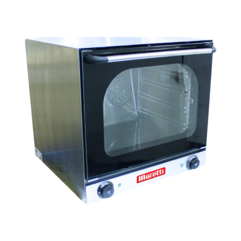 Horno convector Moretti
"•Exterior en acero inoxidable
•Puerta vidrio templado
• Doble turbina
• 4 Bandejas 
• 300° temperatura máxima
"Ancho: 60 cm Alto: 57 cm Profundidad: 54cm