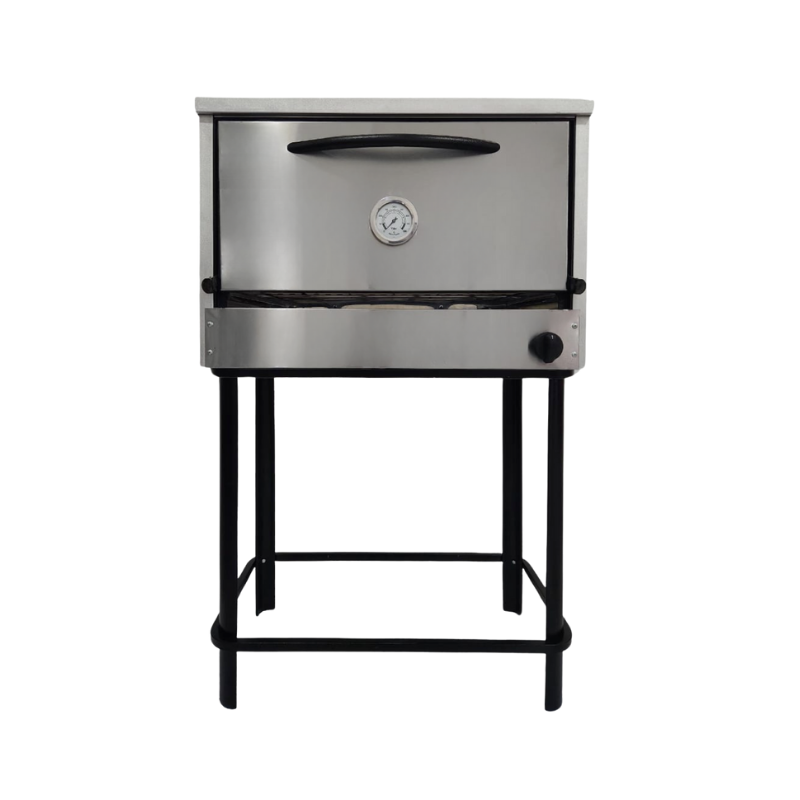 Horno 12 M pastelero Linea Delizia Depaolo
"•Puerta desmontable con manija, bisagras y pirómetro
•Gabinete: frente acero esmerilado
• Interior enlozado
• Piso, laterales y techo con tejuelas refractarias
• 3 Rejillas extraíbles 
• 1 Válvula
• Aislación lana mineral
• Base desarmable
" Ancho: 82cm Alto: 60 cm Profundidad: 85 cm