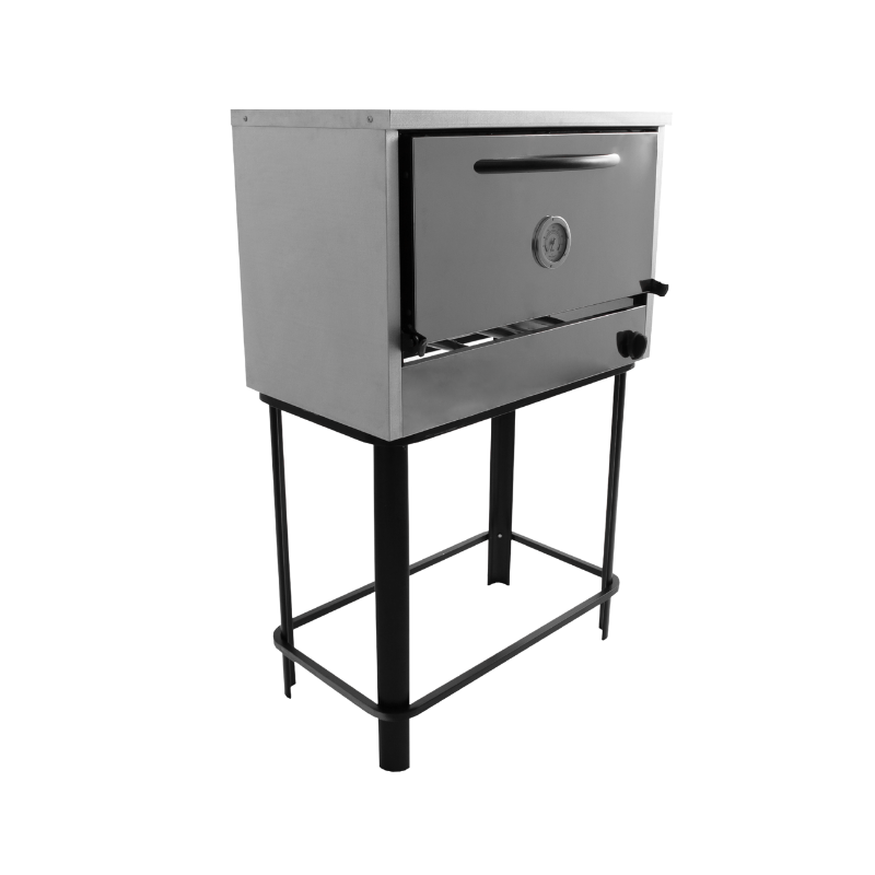 Horno 6 M Linea Delizia Depaolo
"•Puerta desmontable con manija, bisagras y pirómetro
•Gabinete Lat cincalum, frente acero esmerilado
• Interior enlozado
• Piso con tejuelas refractarias
• 3 Rejillas extraibles 
• 1 Válvula
• Aislación lana mineral
• Base desarmable
"Ancho: 80 cm Alto: 60 cm Profundidad: 55 cm