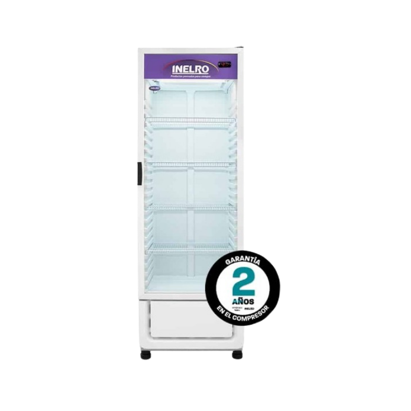 Exhibidora MT 17 Inelro
• Exterior gabinete: Galvanizado – pre-pintado
• Interior Gabinete: PAI
• 4 Estantes ajustables
• Tubo led 7,5w
• Puerta: Doble vidrio, exterior templado
• Condensación: Aire forzado
"Ancho: 68 cm Alto: 2.06 mts  Profundidad: 60.5 cm