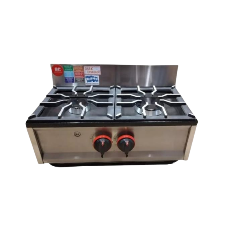 Anafe 2 hornallas GC robinete a lo ancho
• Acero Esmerilado
• Bandeja antiderrame de acero inoxidable
• Rejilla de apoyo de fundición aluminio
• Quemadores circulares de fundición de aluminio.
• Base estructural reforzada.
"Ancho: 55cm Alto: 20 cm Profundidad: 33cm