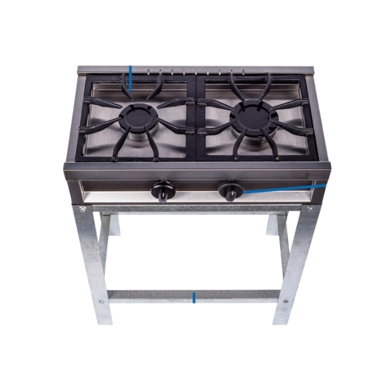 Anafe 2 hornallas Danda
• Acero inoxidable
• Rejillas fundición aluminio
• Perillas alta resistencia
• Base desarmable
"Ancho: 61cm Alto: 85 cm Profundidad: 33cm