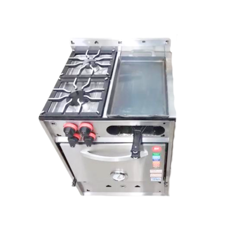 Cocina 2 y plancha c/tost Rej fundición aluminio Gastro calor
"• Acero esmerilado.
• Rejilla fundición aluminio
• Horno con piso ladrillo refractario.
• 2 estantes móviles.
• Pirómetro analógico.
• manija aluminio.
• Válvula seguridad en horno.
• plancha bífera lisa.
"Ancho: 60 cm Alto: 87 cm Profundidad: 59 cm