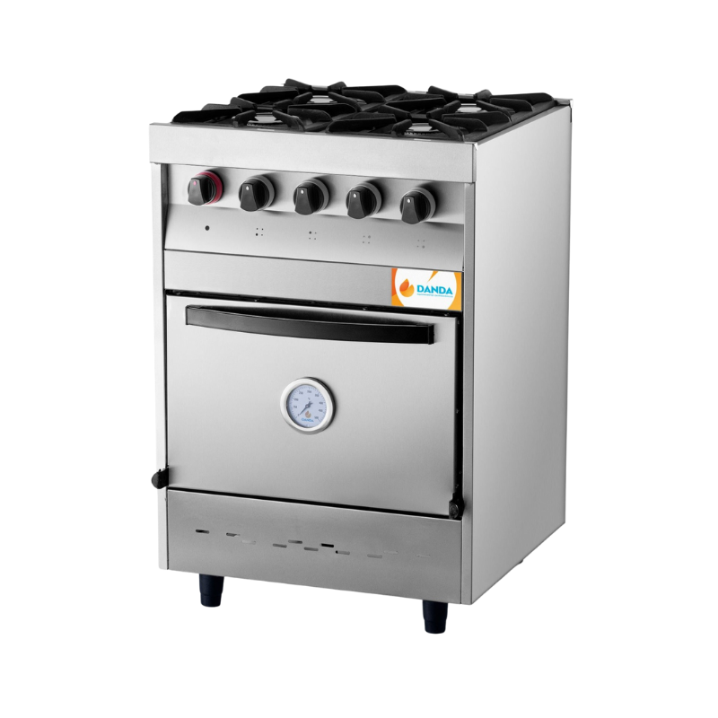 Cocina 4 hornallas ciega Rej fundición Danda
"• Acero esmerilado.
• Pirómetro.
• Rejilla fundición.
• Horno con piso ladrillo refractario.
• 2 estantes móviles.
• Válvula seguridad en horno.
" Ancho: 60 cm Alto: 89 cm Profundidad: 57 cm