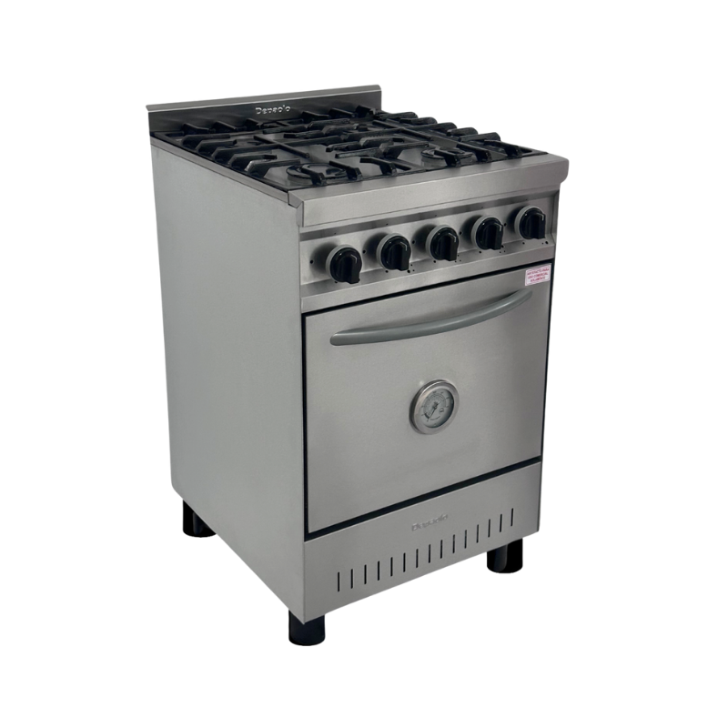 Cocina 4 hornallas ciega Linea Delizia Rej fundición Depaolo
"• Acero inoxidable.
• Laterales exterior cincalum.
• Pirómetro.
• Horno con piso ladrillo refractario.
• Interior enlozado.
• Rejilla fundición.
• 2 estantes móviles.
• Válvula seguridad en horno.
"Ancho: 57 cm Alto: 84 cm Profundidad: 65 cm