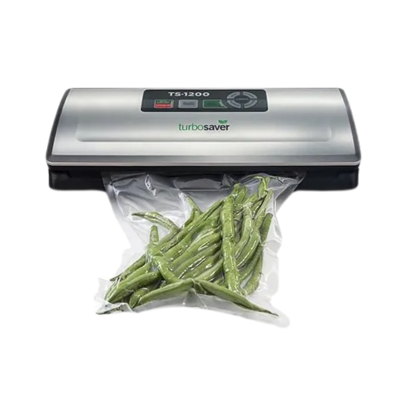 Envasadora TS 1200
• Solo apta para rollo o bolsa gofradas 
• Vacío manual o automático
• Sellado Estándar
• Grado 0-80 bar
• Ancho sellado 30 cm
Ancho: 34 cm Alto: 14.4 cm Profundidad: 74 cm