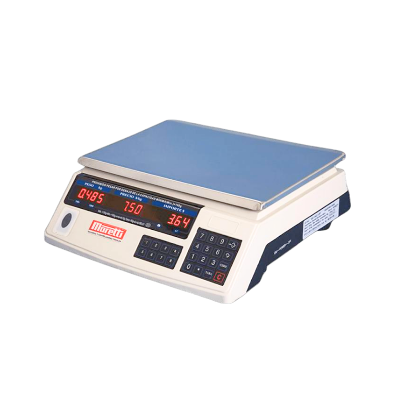 Balanza Moretti LAP
• Balanza PPI sin columna
• Teclado tactil.
• Rapidez en el cálculo Precio-Venta
• Batería interna.
• Capacidad máxima 15 kg
• Graduación minima 10g
• Compensación 0 automático
Medidas: 34.5 cm x 23 cm