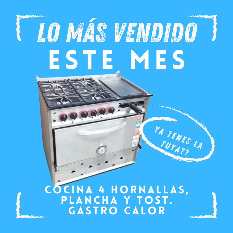 Cocina 4 hornallas, plancha y tostador. GC