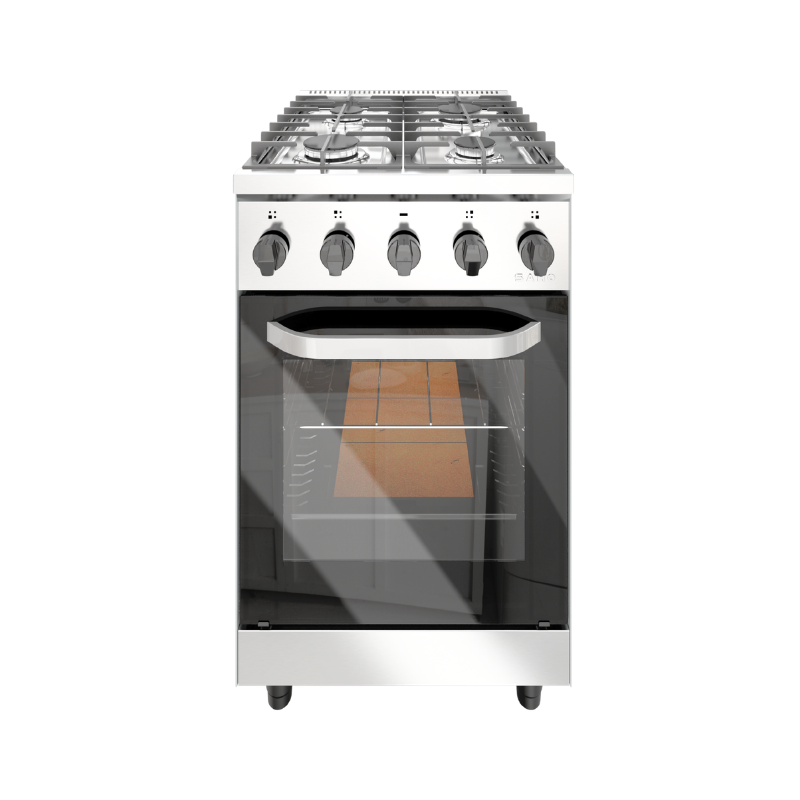 Cocina 4 Hornallas Saho Kuma 510
• Frente y mesada en acero inoxidable
• Laterales en chapa pintada gris
• Rejillas de fundición vitrificadas livianas
• Bandeja anti derrame de acero inoxidable
• Válvula de seguridad en el horno
• 3 guías para parrillas en el horno
•1 parrilla para horno
• Piso con 3 ladrillos refractarios
• Puerta de horno con doble vidrio templado
• 4 hornallas redondas de aluminio con tapa vitrificada
• 2 mecheros de 1200 calorías
• 2 mecheros de 1800 calorías
• Horno grande de 3300 calorías