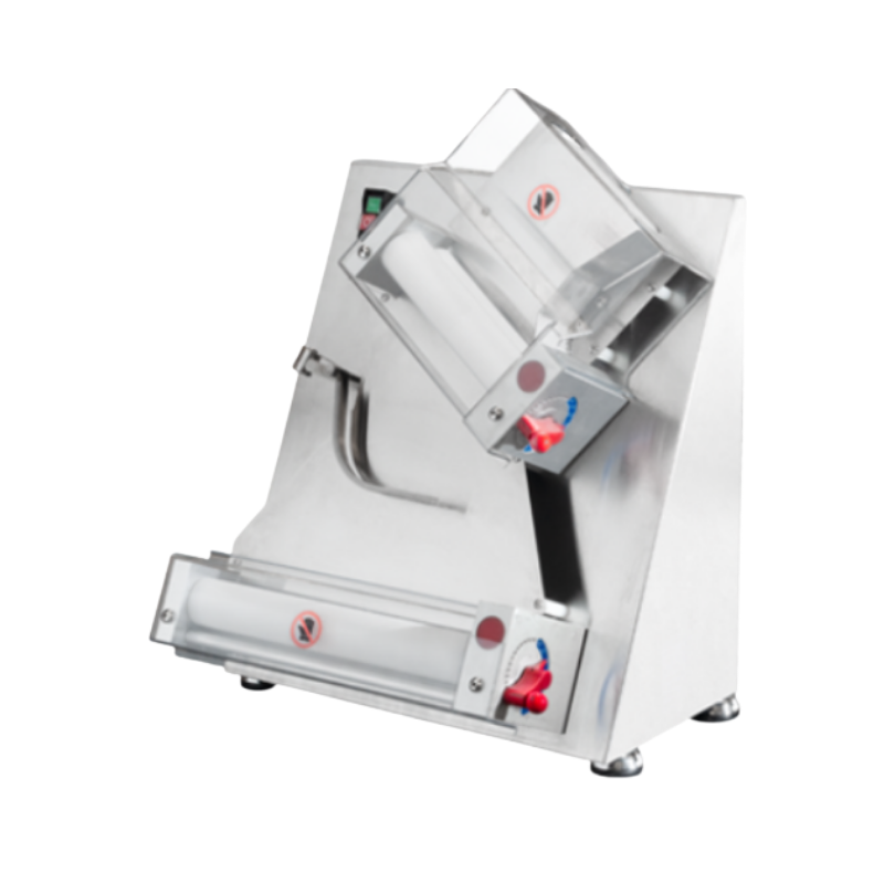 Formadora de Pizza APD-30.
• Cuerpo acero inoxidable 
• Material: Acero Inoxidable
• Doble rodillo superior inclinado
• Doble rodillo inferior horizontal
• La maquina trabaja en frío y no altera las características de la masa
• Regulador de distancia entre rodillos con un rango de prensado entre 0,7 mm a 5,4 mm ajustable
• Rodillos de resina, seguros para alimento
Medidas: 49.5 cm x 64 cm x 46 cm.